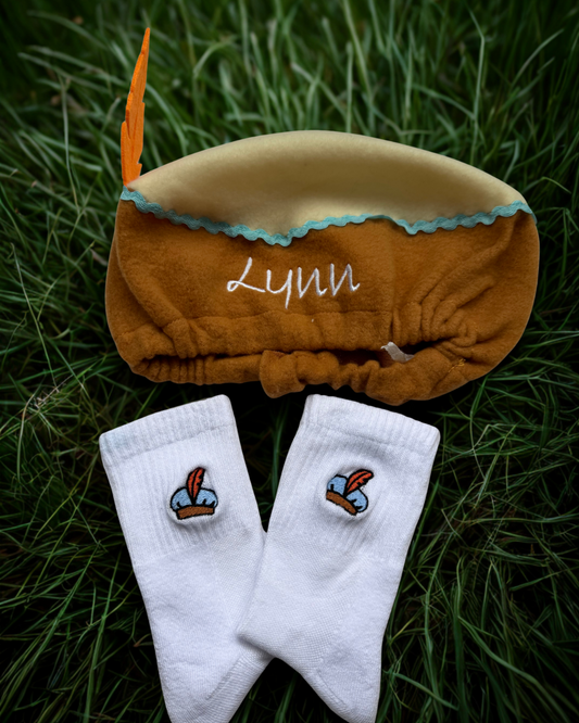 Pieten set: sokken +  gepersonaliseerde muts