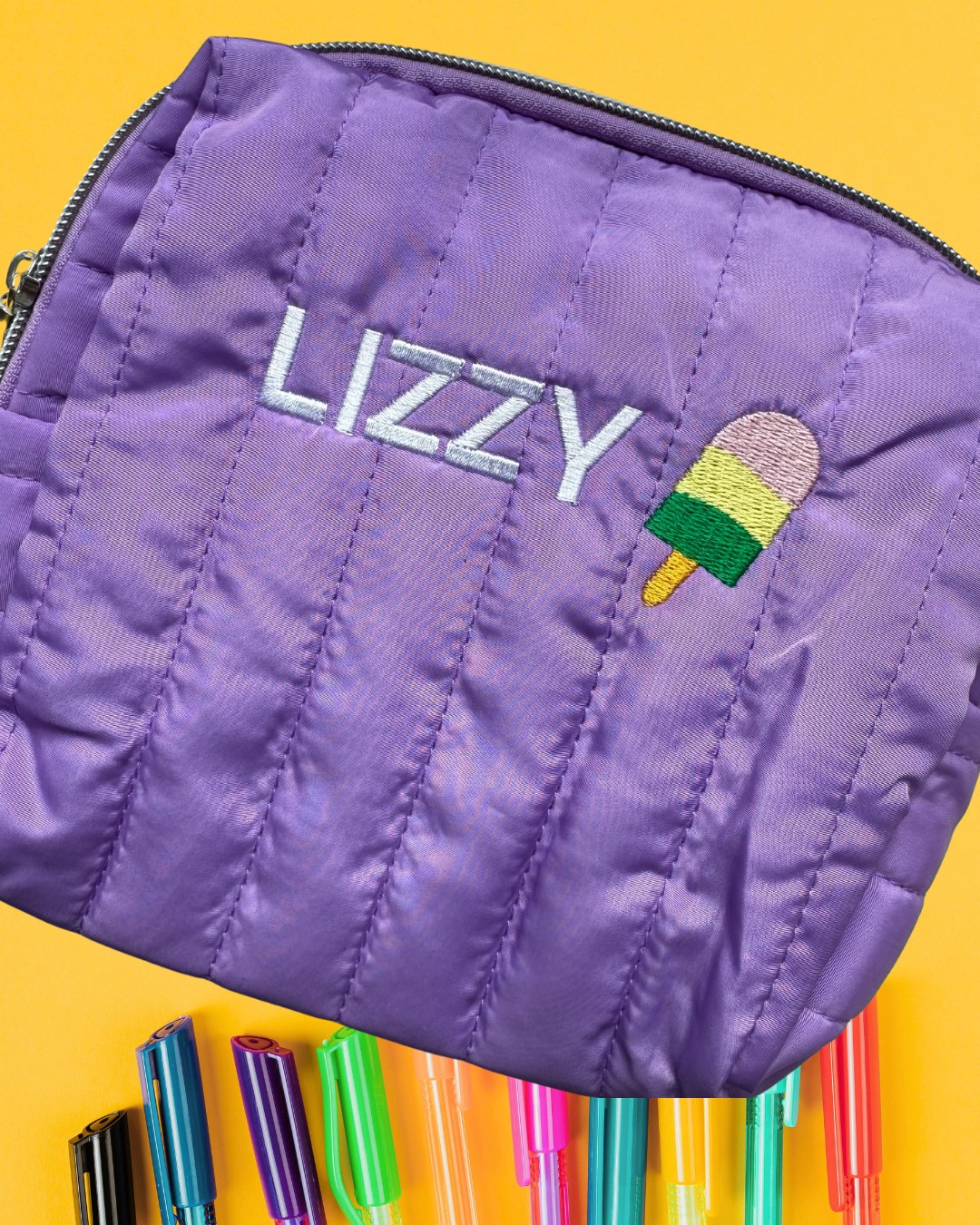 Gepersonaliseerde pennen etui met naam + icoontje